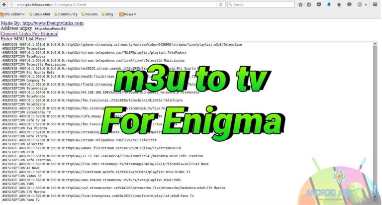 Enigma  – Come convertire le liste m3u in tv con un click