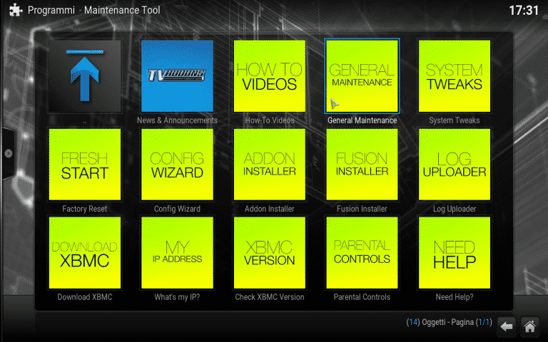 Maintenance Tool: pulisci la cache di Kodi, cerca e installa nuovi add-on e tanto altro