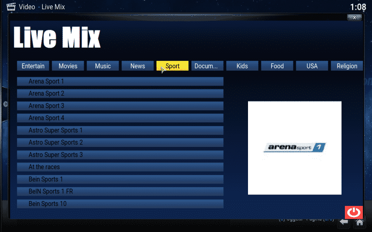 Live Mix Kodi Add-On: TV World