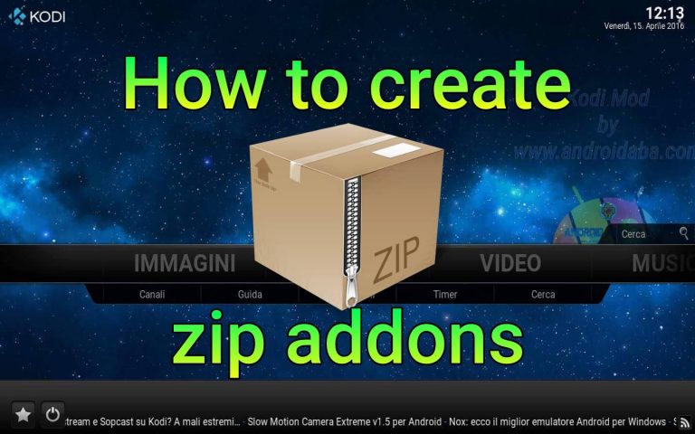 Kodi: come creare un file zip degli add-on già installati