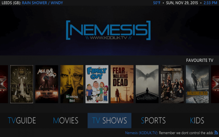 Nemesis per Kodi: una build da urlo