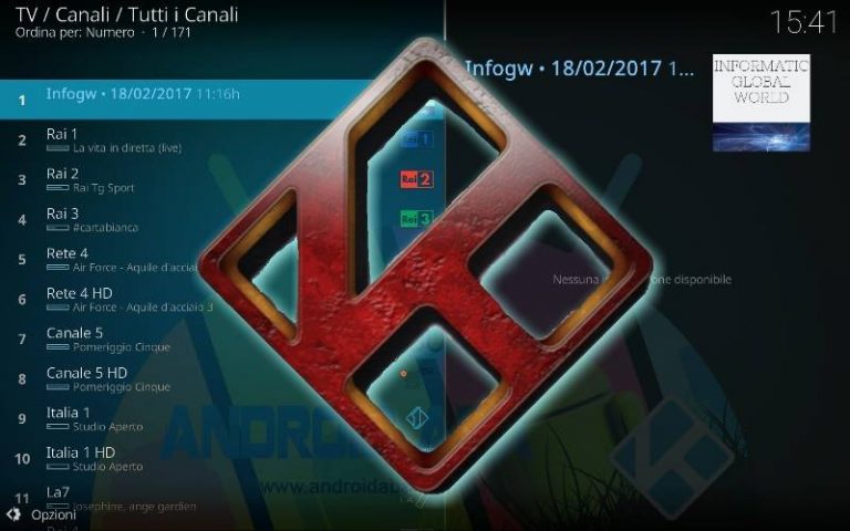 KODI: TV, EPG e loghi canali autoaggiornanti