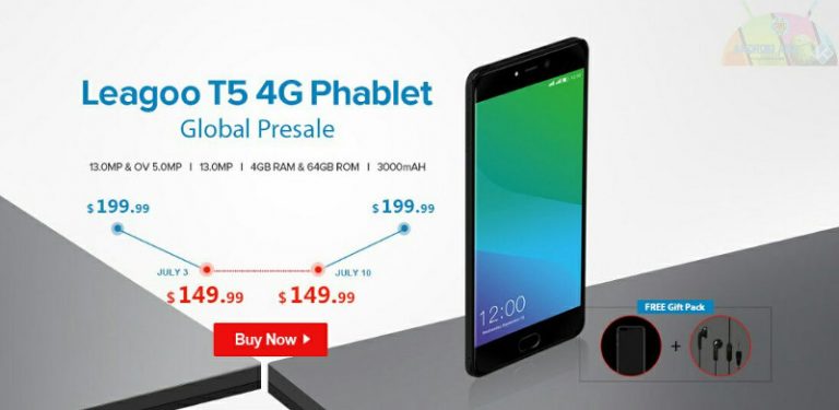 Leagoo T5 4G Phablet in prevendita su GearBest