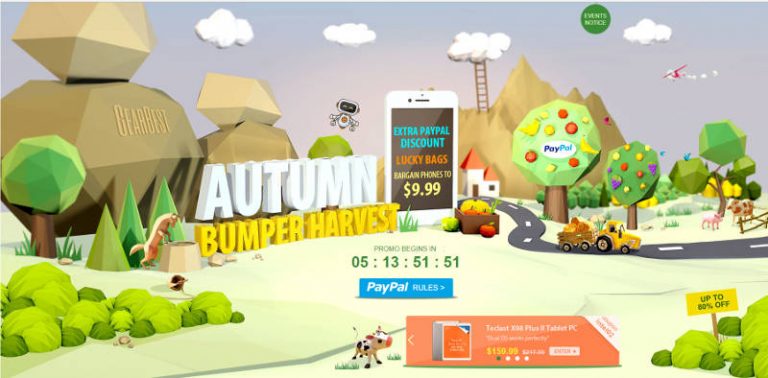 Autumn Bumper Harvest: Sconti di fine estate su GearBest