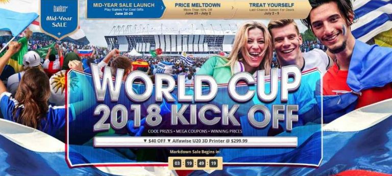 World Cup 2018 Kick Off: offerte pazzesche e tantissimi premi in regalo (Gearbest)