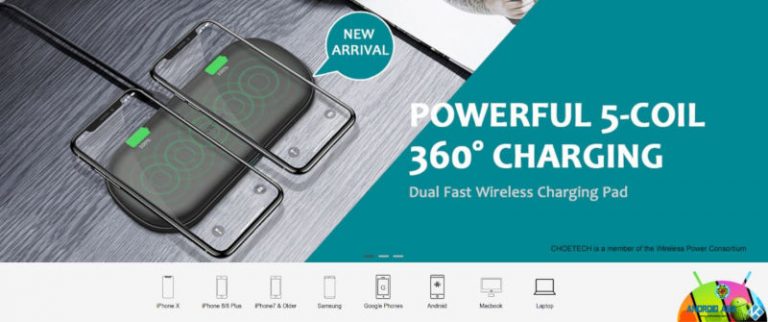 T535-S PowerDual 5: il potente caricabatterie Wireless in offerta su CHOETECH