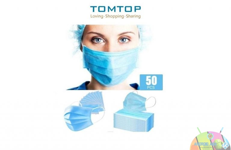 50 mascherine sanitarie monouso in super offerta su TomTop