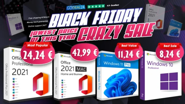 Arrivano i saldi del Black Friday 2023: Office 2021 a vita a soli 24,24€, Windows 10 e Windows 11 Pro a soli 6€!